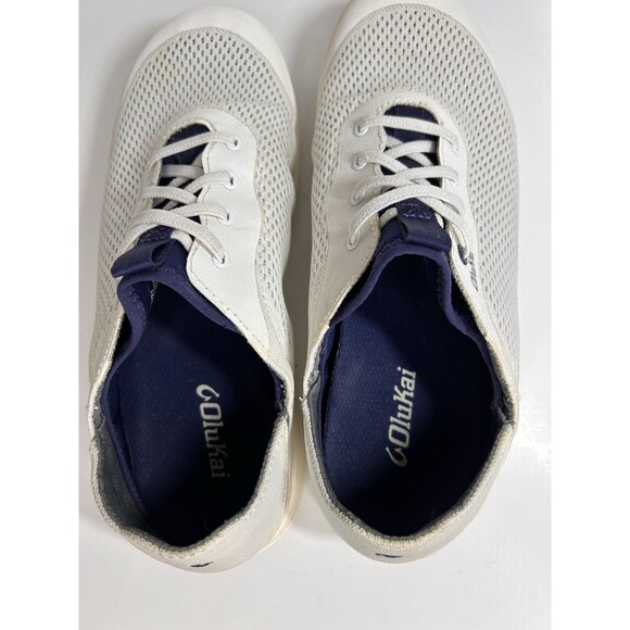 Olukai Moku Pae Men's 9.5 Mesh Boat Shoes No Tie Laces Slip On Navy - Picture 9 of 10